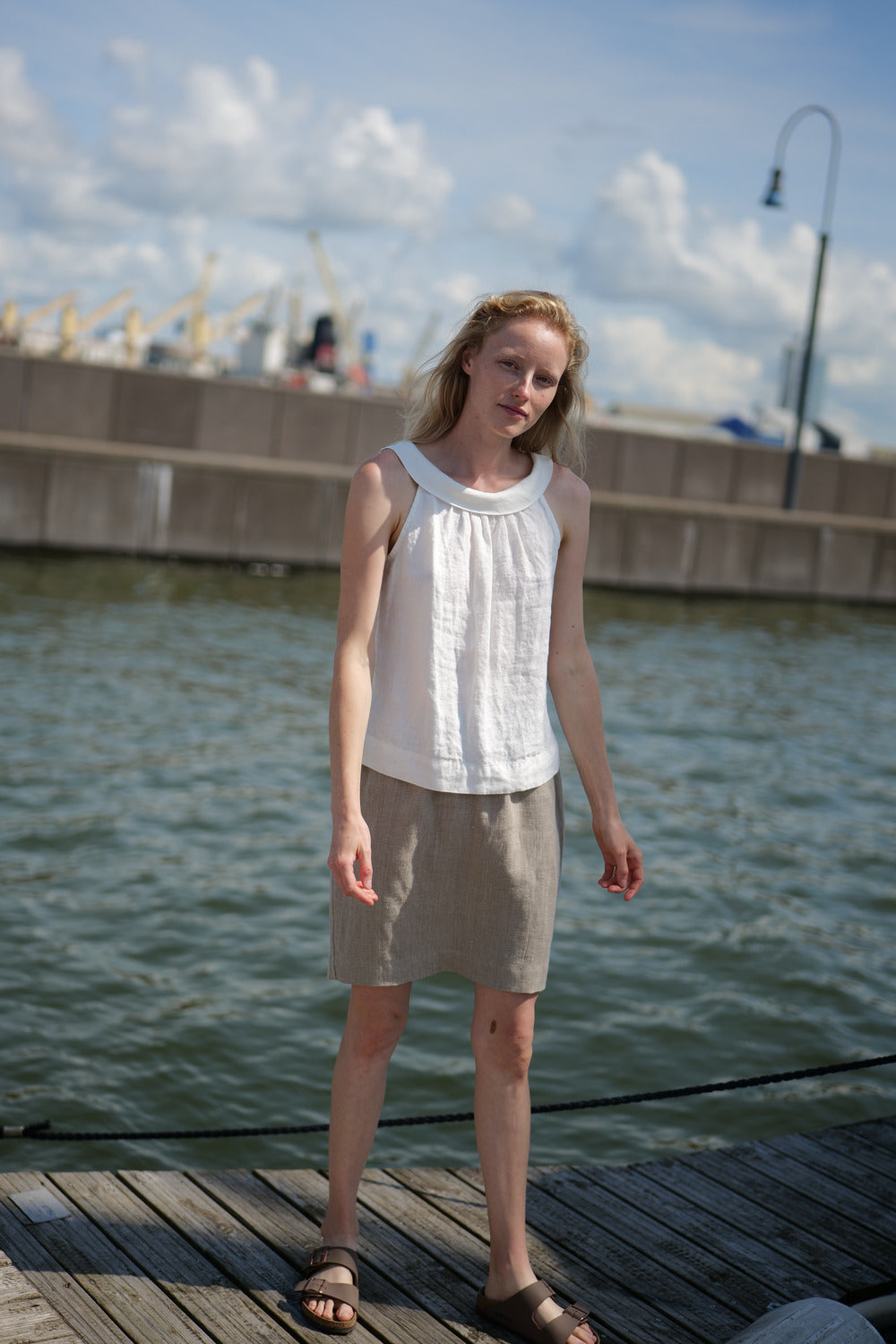 Light Linen Summer Top Jasmine T54 Old Linen Mill