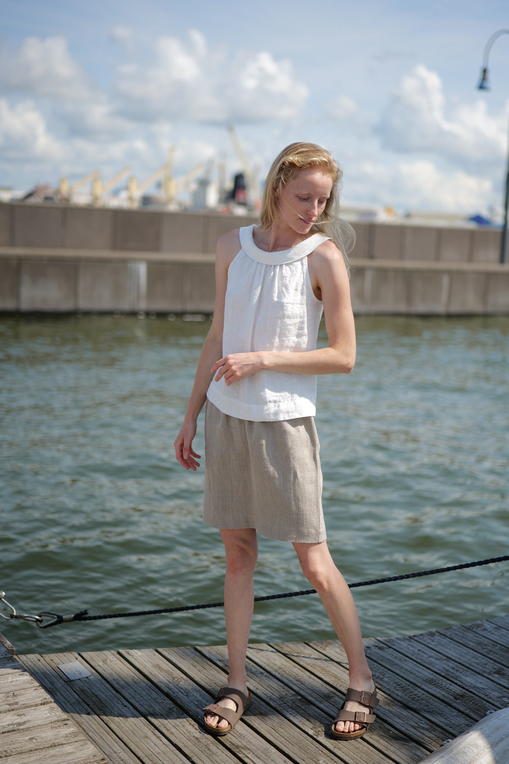 Light Linen Summer Top Jasmine T54 Old Linen Mill