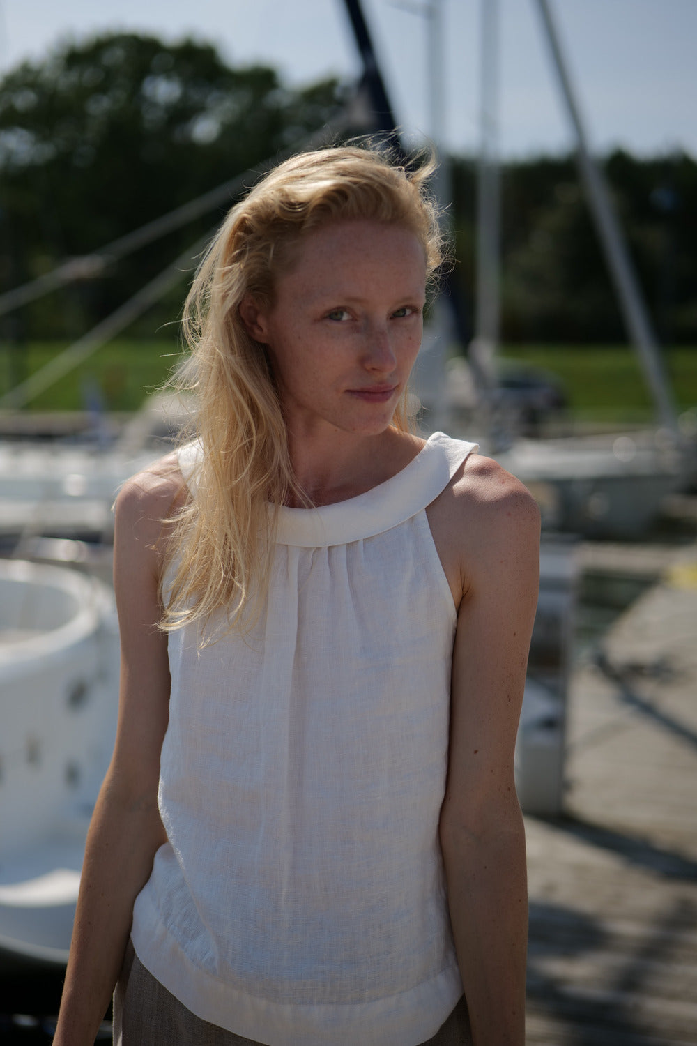 Light Linen Summer Top Jasmine T54 Old Linen Mill