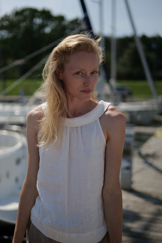 Light Linen Summer Top Jasmine T54 Old Linen Mill