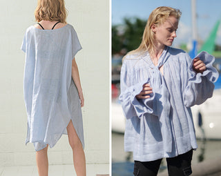 light blue linen color - Old Linen Mill