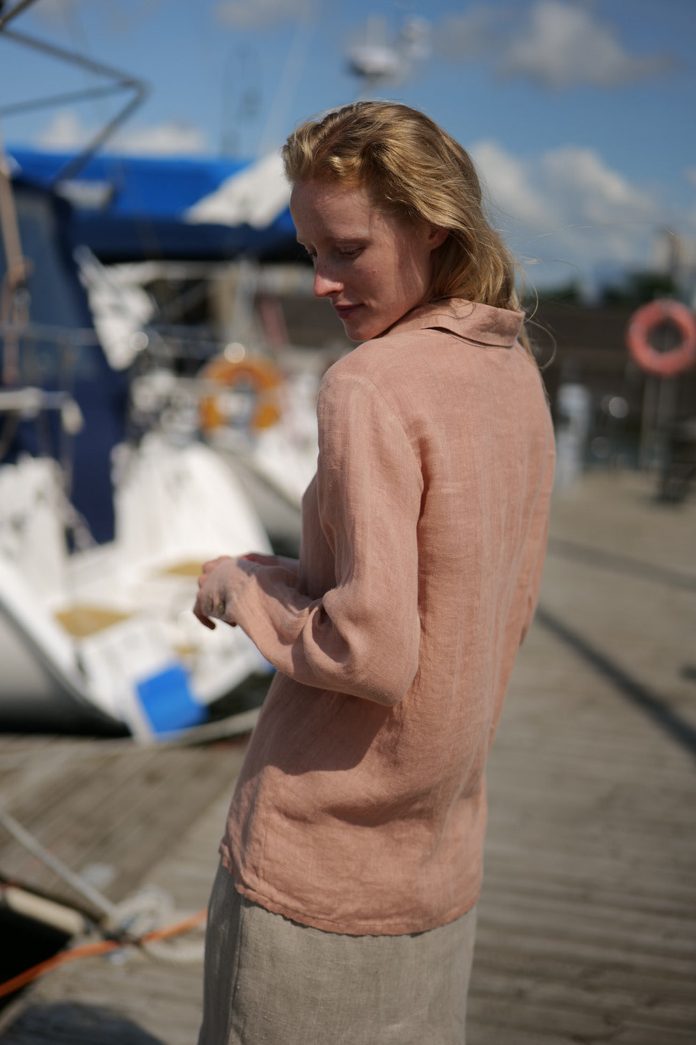 Lightweight linen shirt from natural linen available in 4 colors