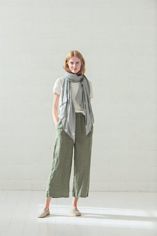 Linen Accessory Scarves Old Linen Mill Light Green Set of two 
