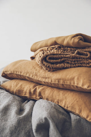 Linen Bedding Sheet Set Old Linen Mill Ivory US/CA Single 