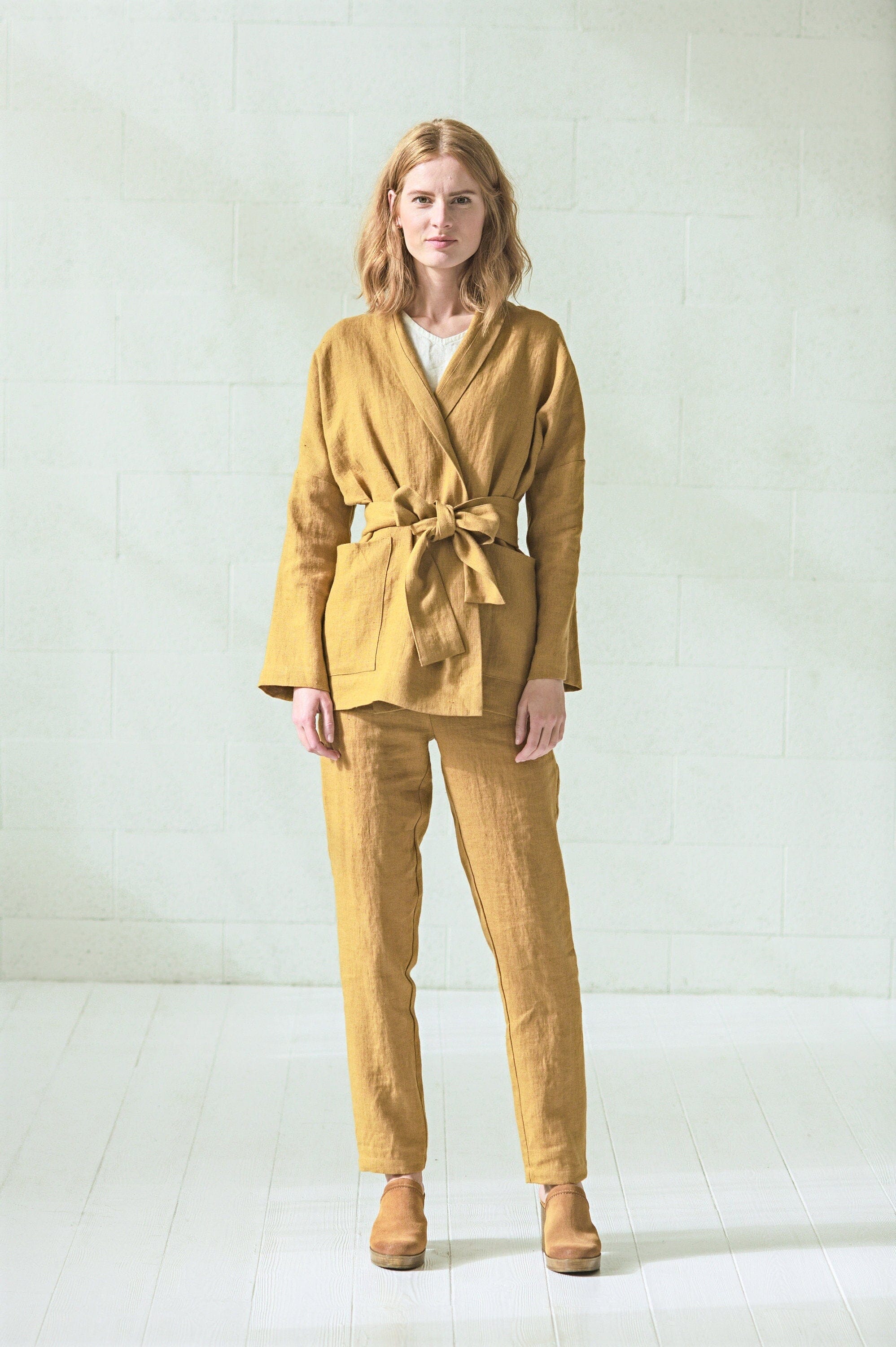 Linen Boho Style Jacket with Belt Old Linen Mill 