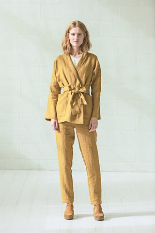 Linen Boho Style Jacket with Belt Old Linen Mill 