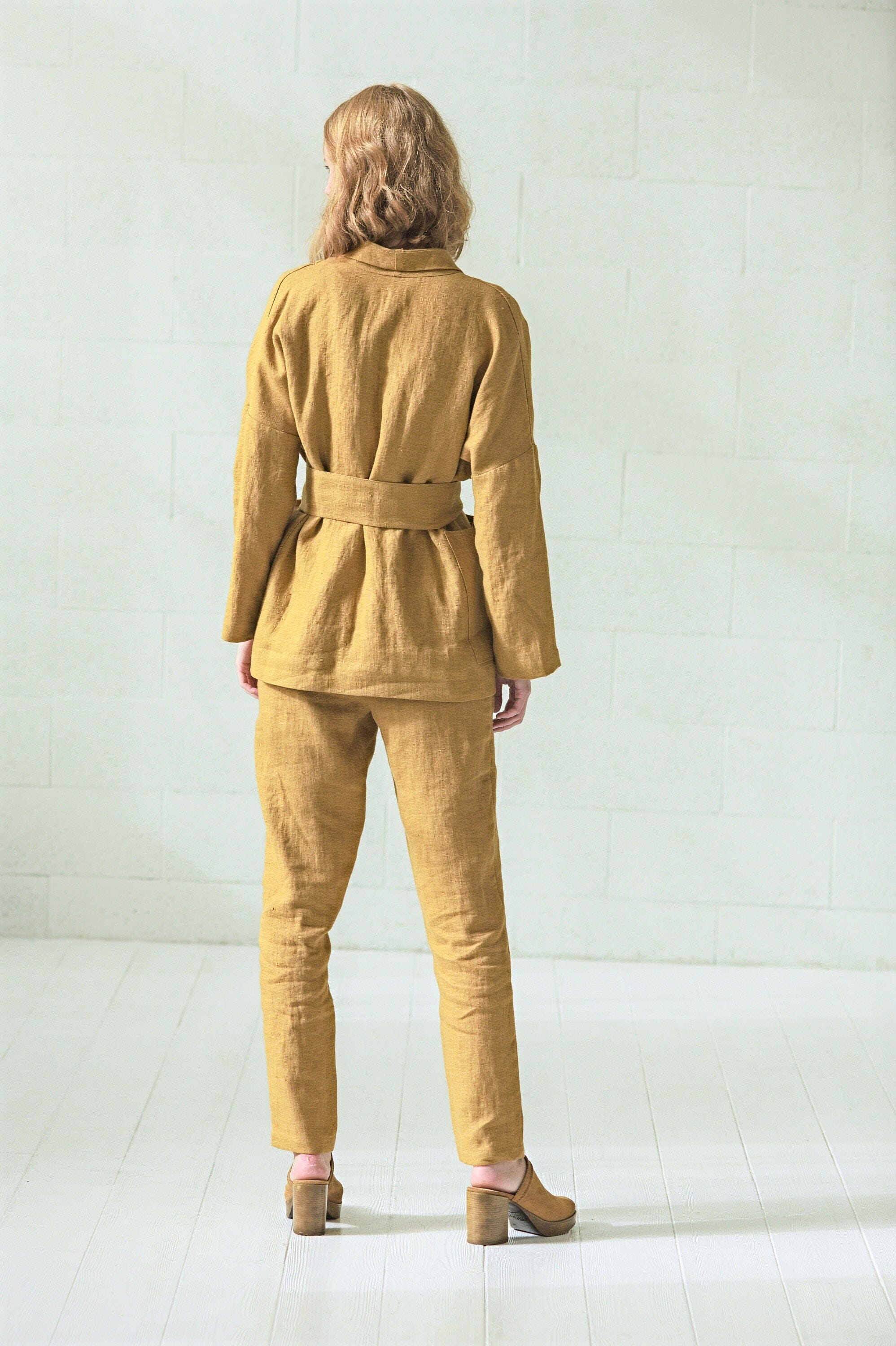 Linen Boho Style Jacket with Belt Old Linen Mill 