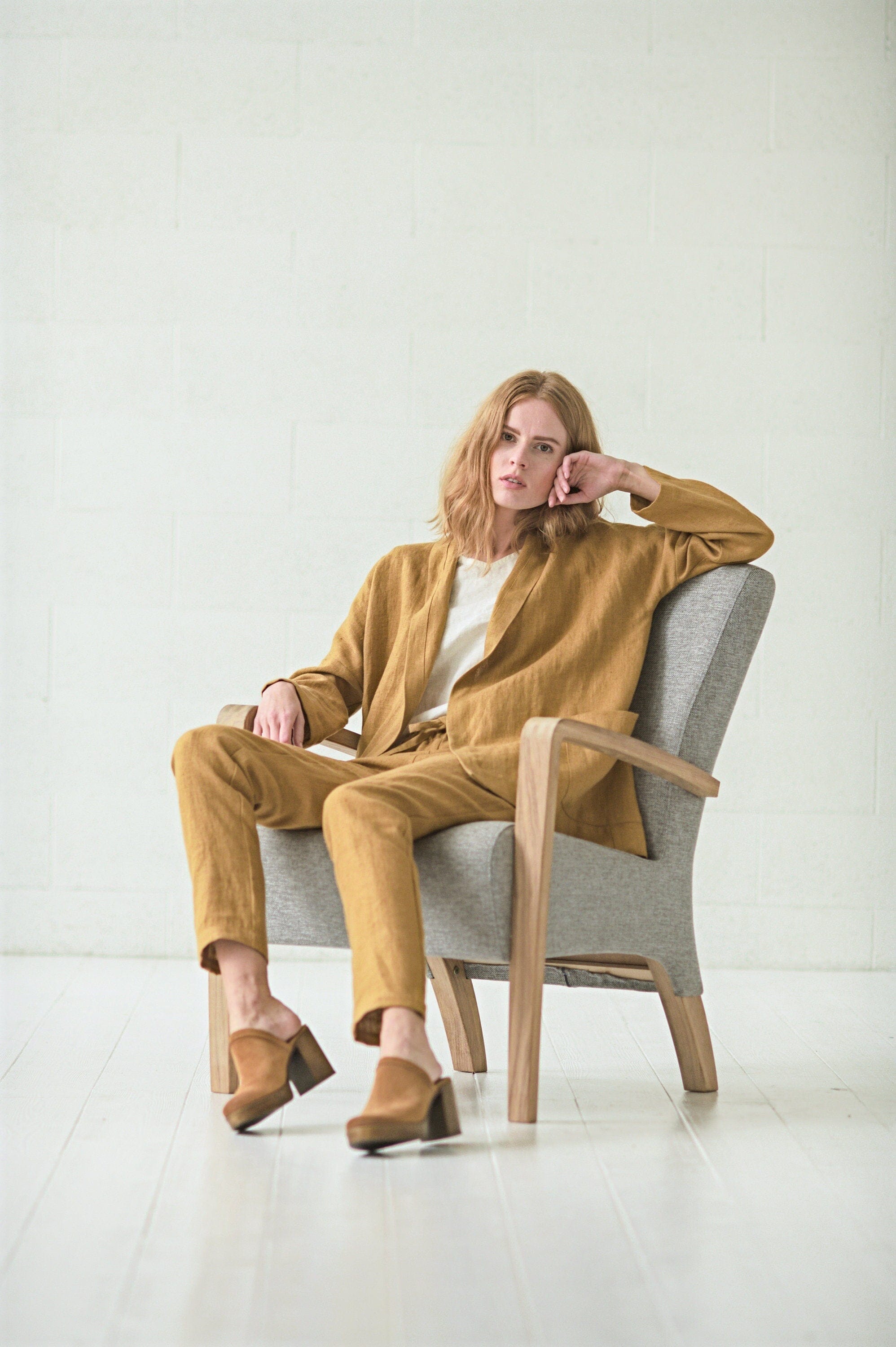 Linen Boho Style Jacket with Belt Old Linen Mill 