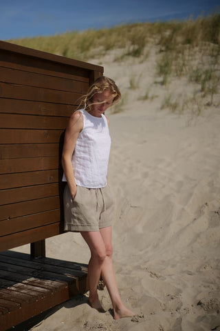Linen Bow Back Top - Sleeveless Summer Top Summer Top Old Linen Mill