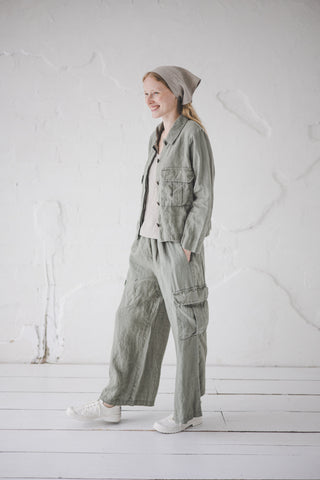 Linen Cargo Jacket Old Linen Mill 