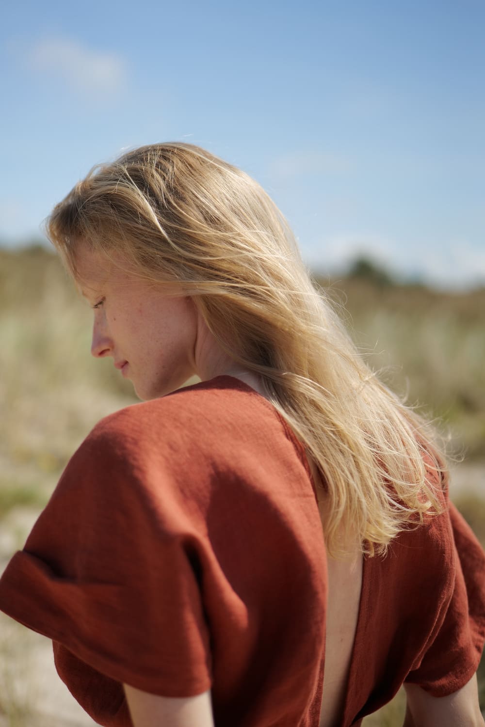 Linen Crop Top Yoga T56 Old Linen Mill