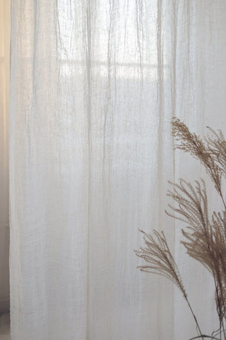 Linen Day Drapes See-Through Curtains Old Linen Mill Semi White 130 x 220 cm; 51" x 87" 