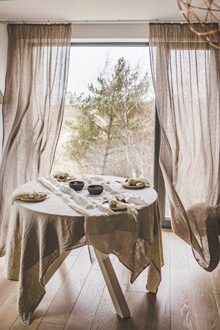 Linen Day See-Through Curtains Old Linen Mill Semi White 130 x 220 cm; 51" x 87" 