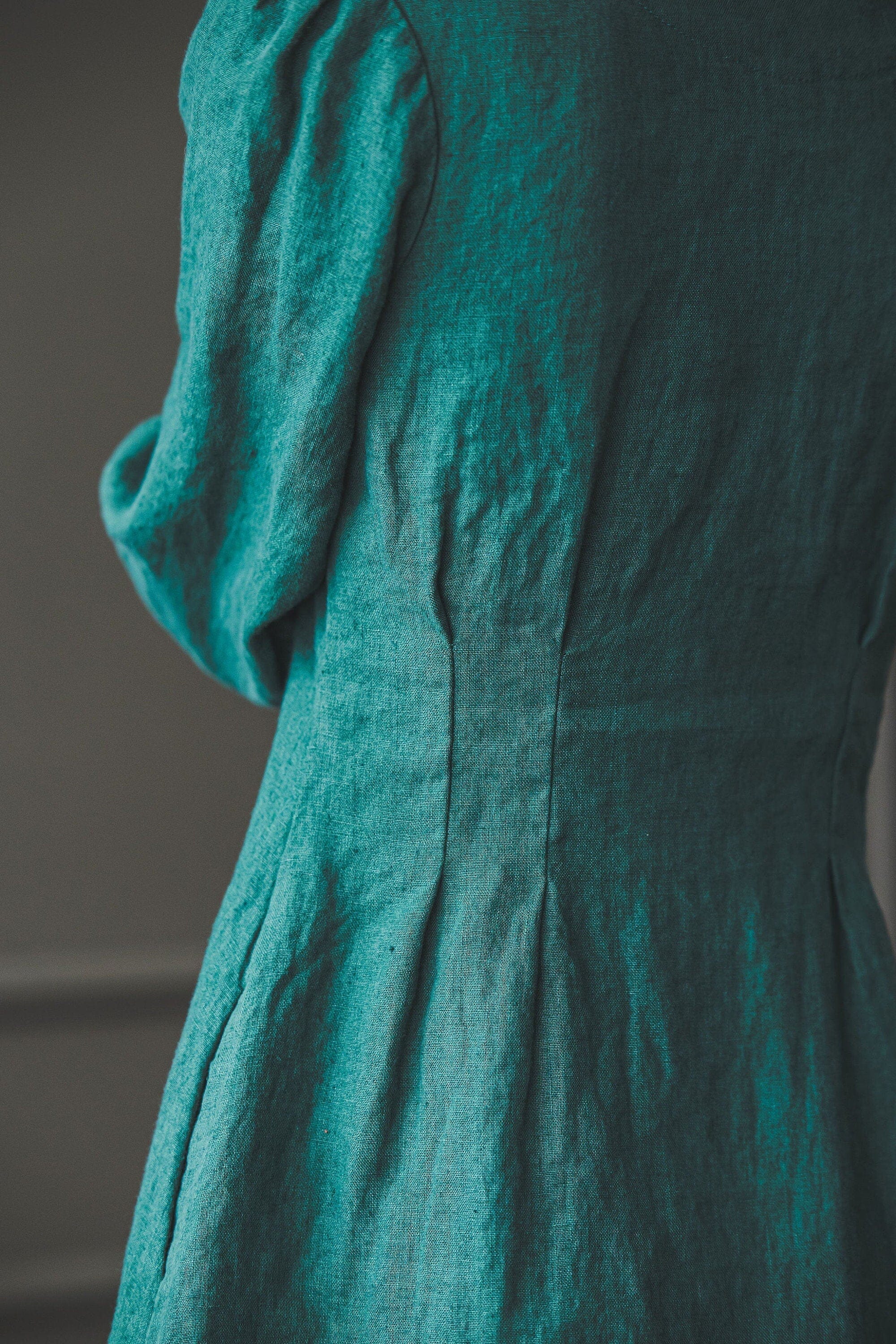 Linen Dress Buttons Down Old Linen Mill 