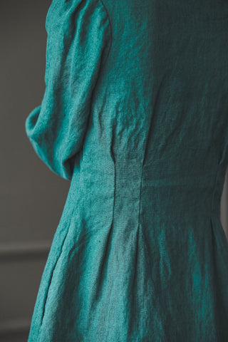 Linen Dress Buttons Down with 3/4 Sleeves D28-2 Old Linen Mill