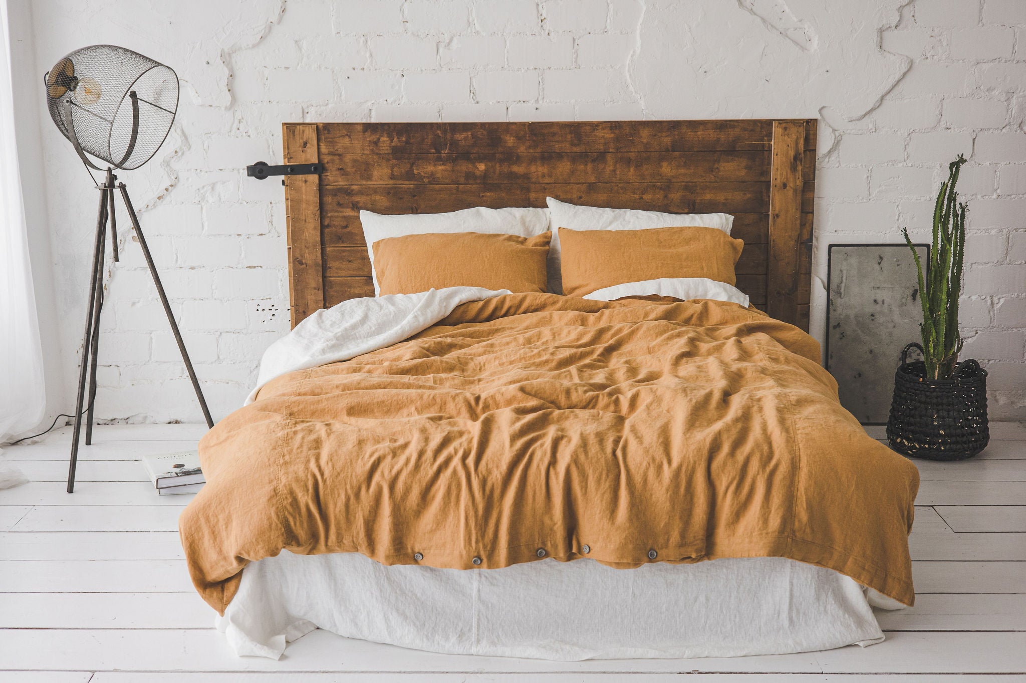 Linen Duvet Cover in Honey Gold / Gift Idea Old Linen Mill