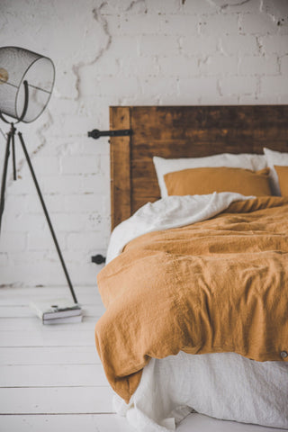 Linen Duvet Cover in Honey Gold / Gift Idea Old Linen Mill