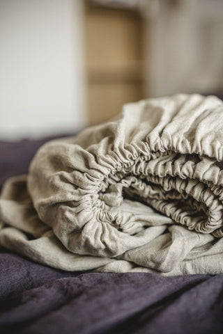Linen Elastic Soft Washed Band Sheet Old Linen Mill 