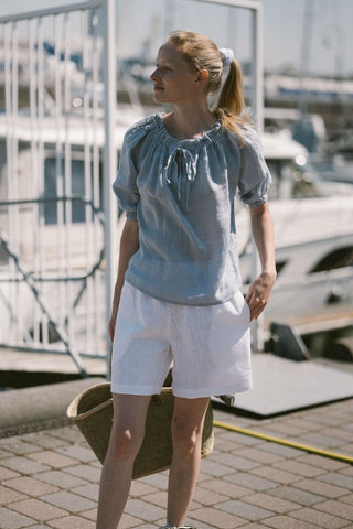 Linen Gauze Peasant Top Blouse Old Linen Mill