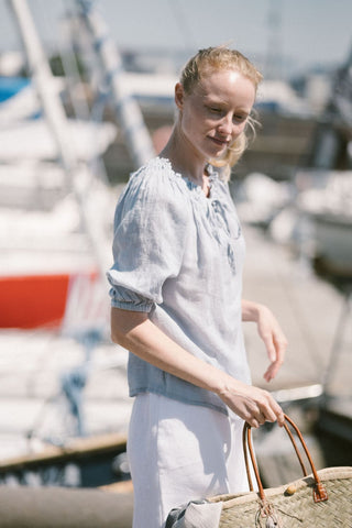 Linen Gauze Peasant Top Blouse Old Linen Mill