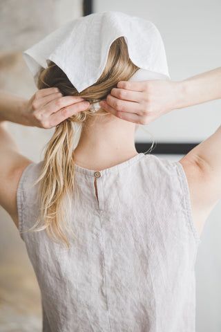 Linen Headscarf, Triangle Bandana HRS02 Old Linen Mill