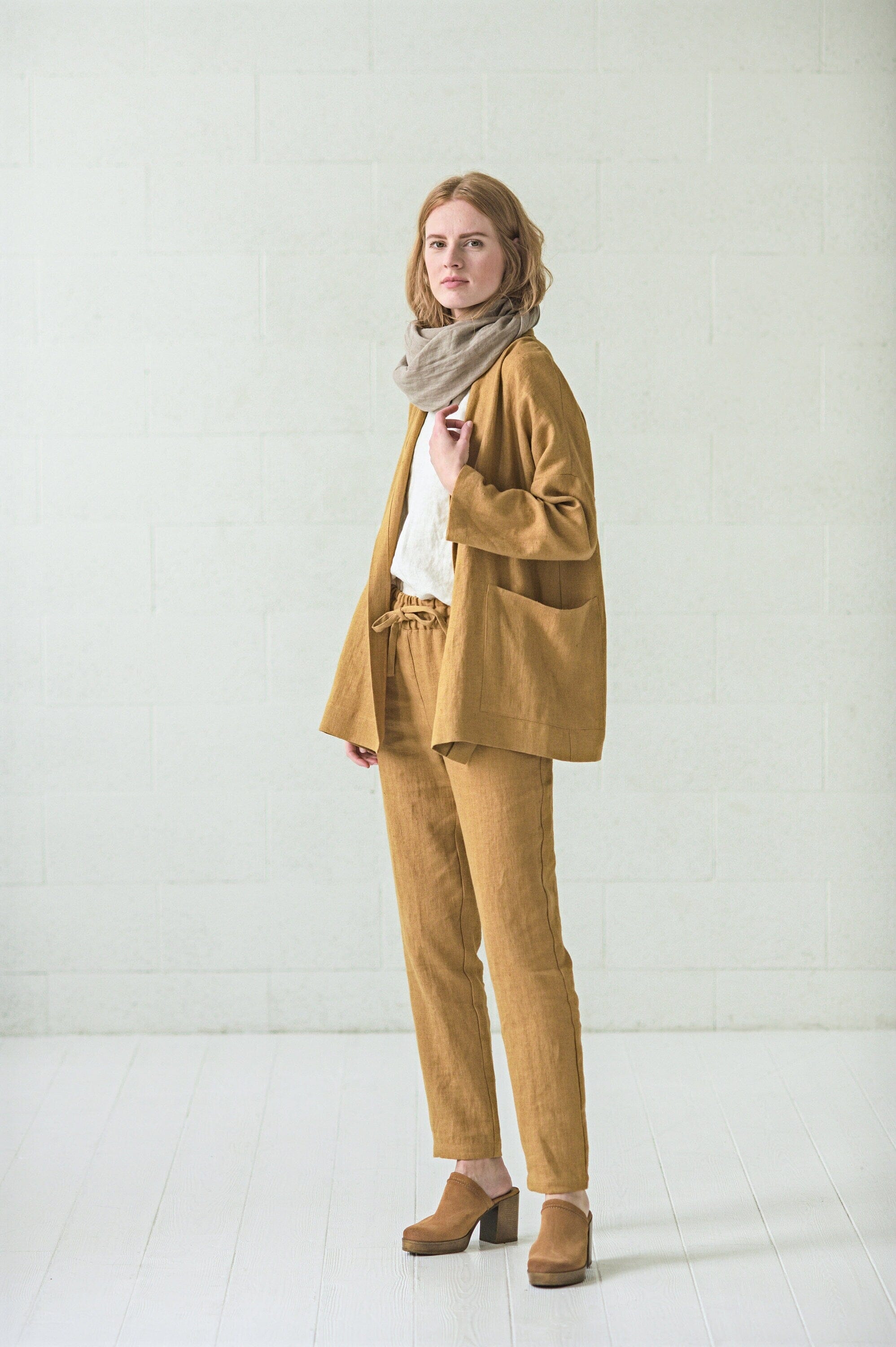 Linen Jacket with Pockets Old Linen Mill 