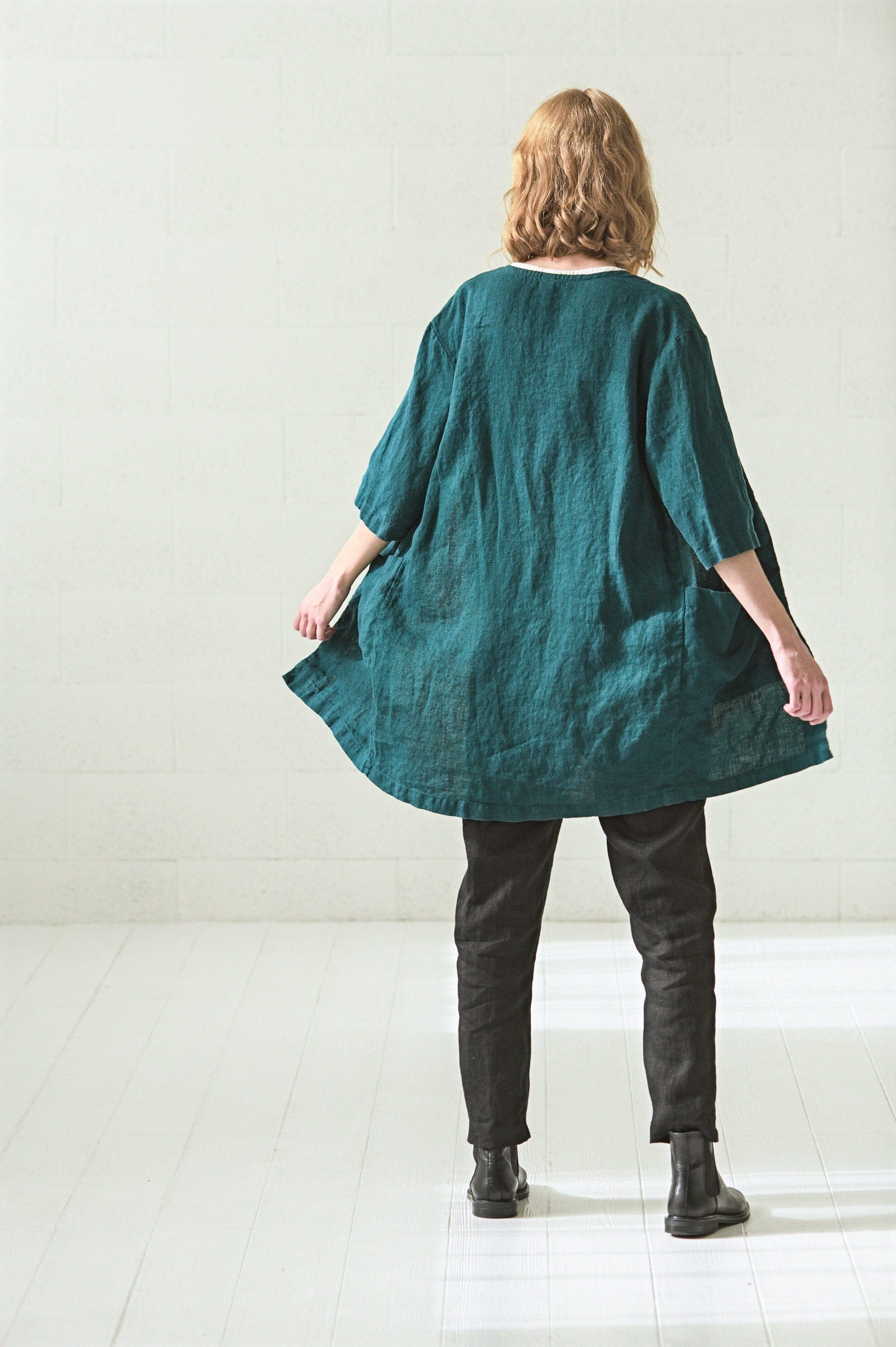 Linen Jacket with Pockets Old Linen Mill 