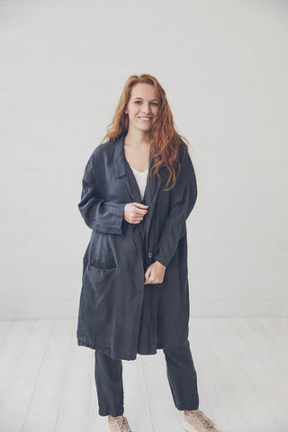 Linen Jacket with Pockets Old Linen Mill 