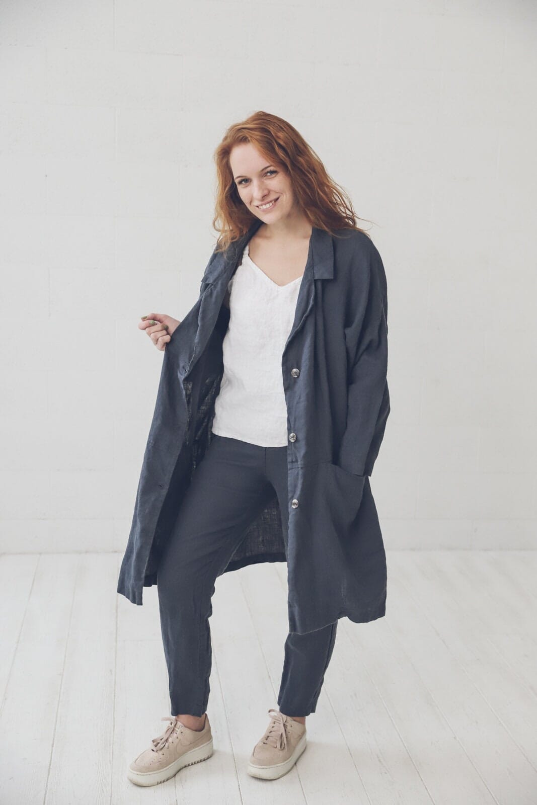 Linen Jacket with Pockets Old Linen Mill 