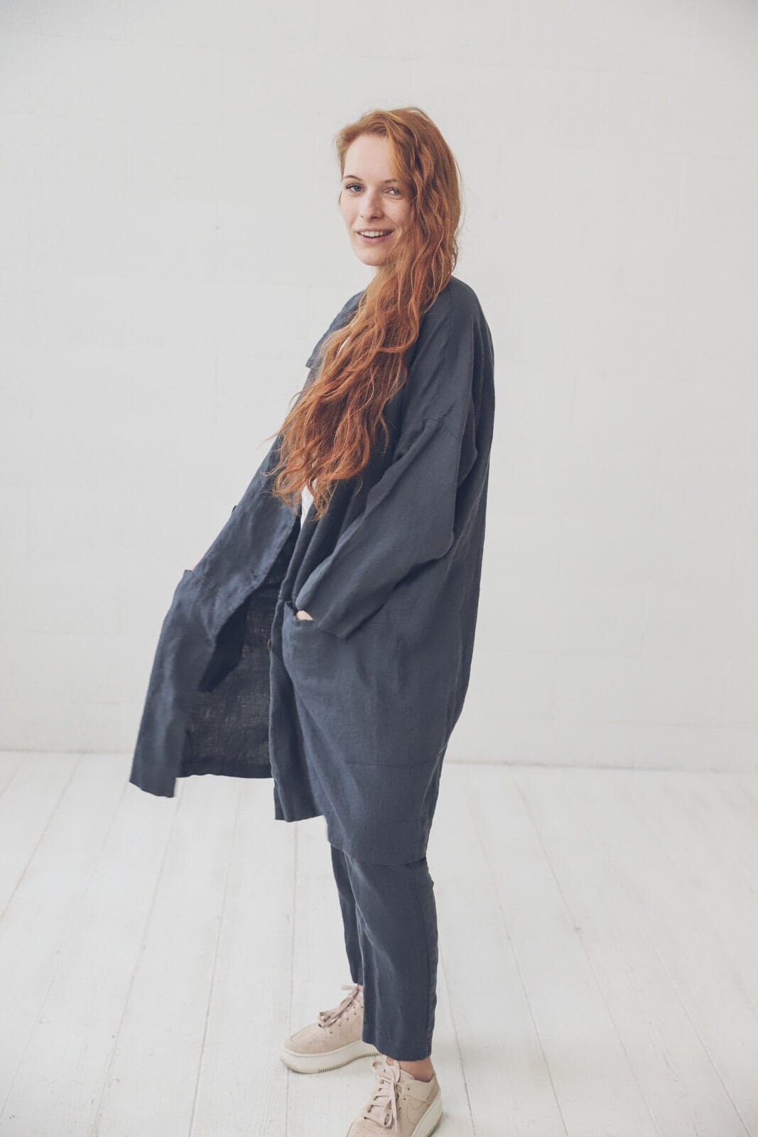 Linen Jacket with Pockets Old Linen Mill 