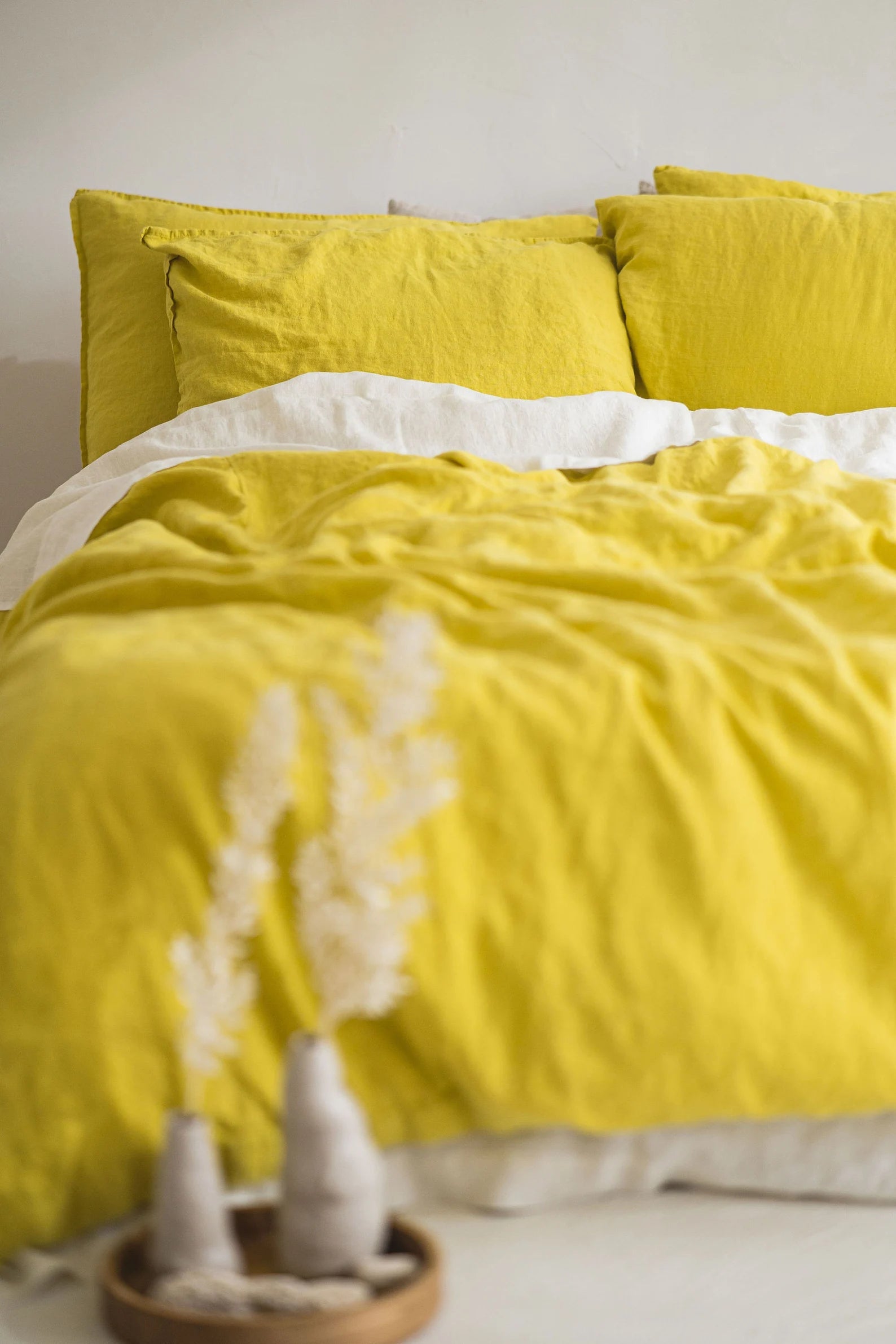 Linen Lemon Bedding Set Old Linen Mill 