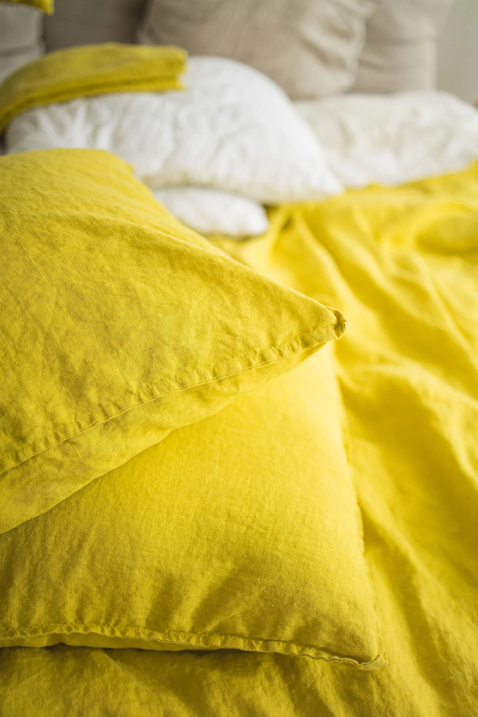 Linen Lemon Bedding Set Old Linen Mill 