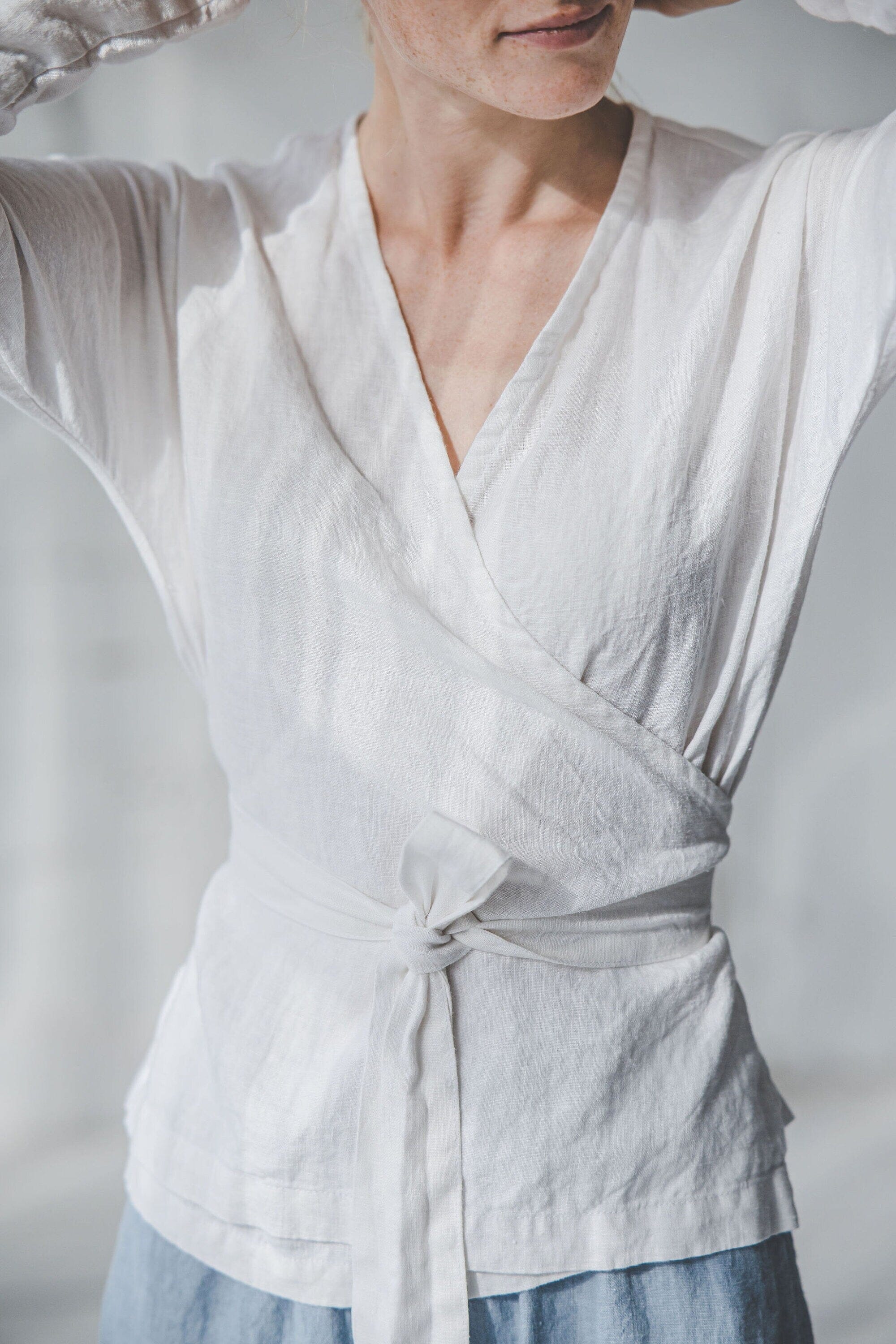 Linen Long Sleeve Blouse Old Linen Mill 