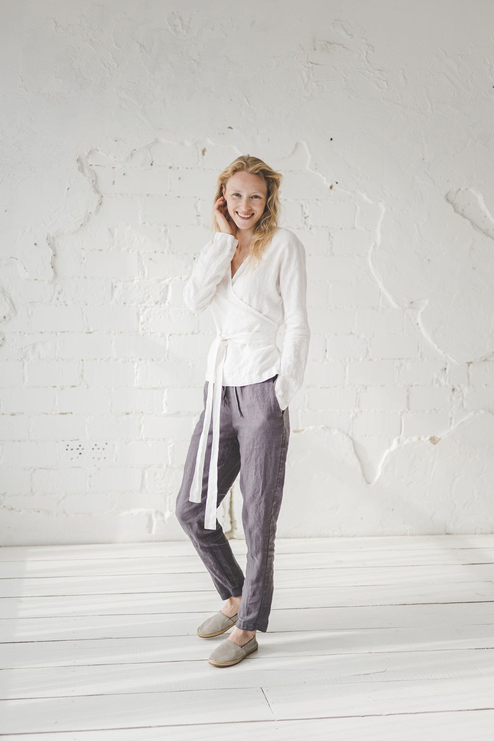 Linen Long Sleeve Blouse Old Linen Mill 