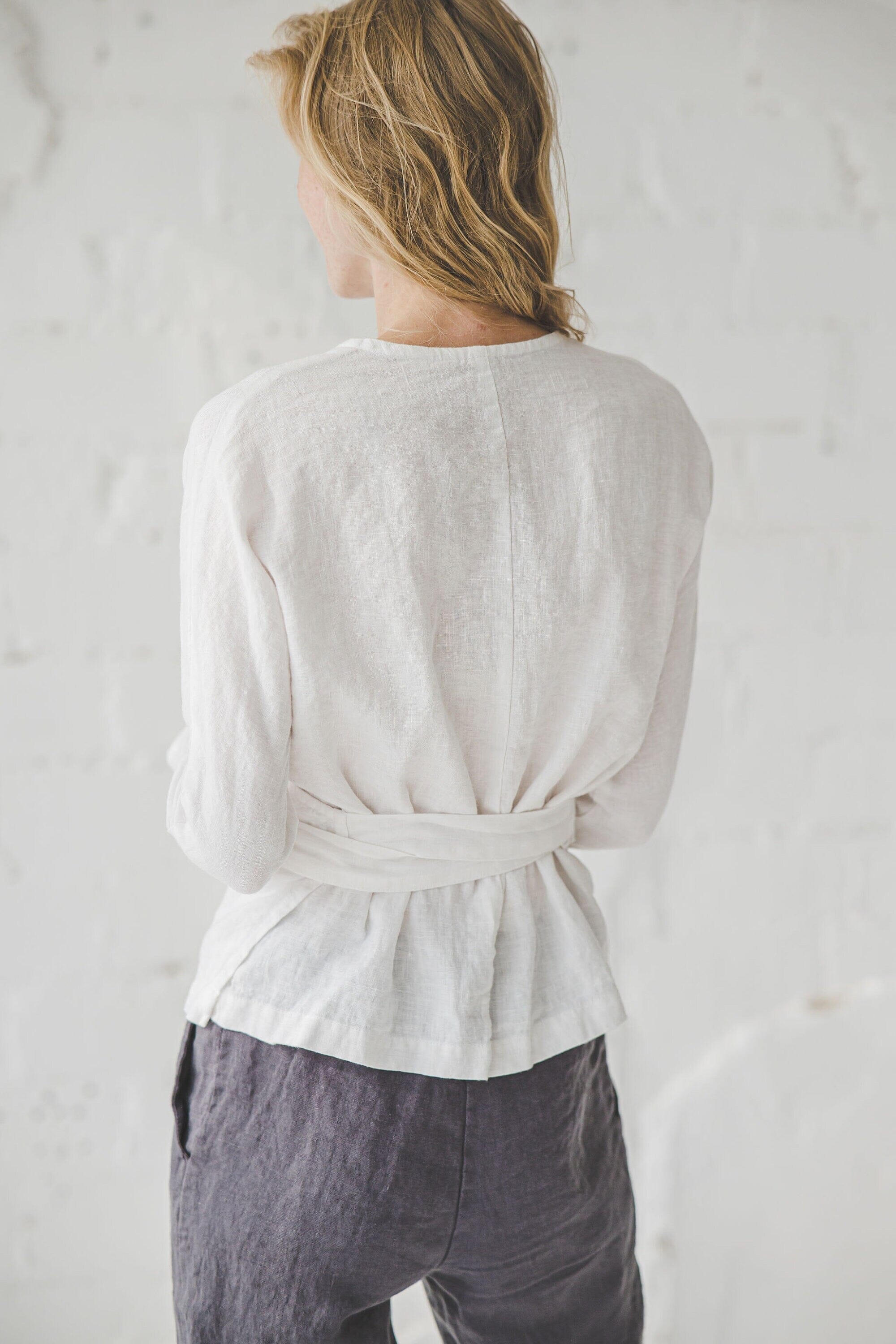 Linen Long Sleeve Blouse Old Linen Mill 