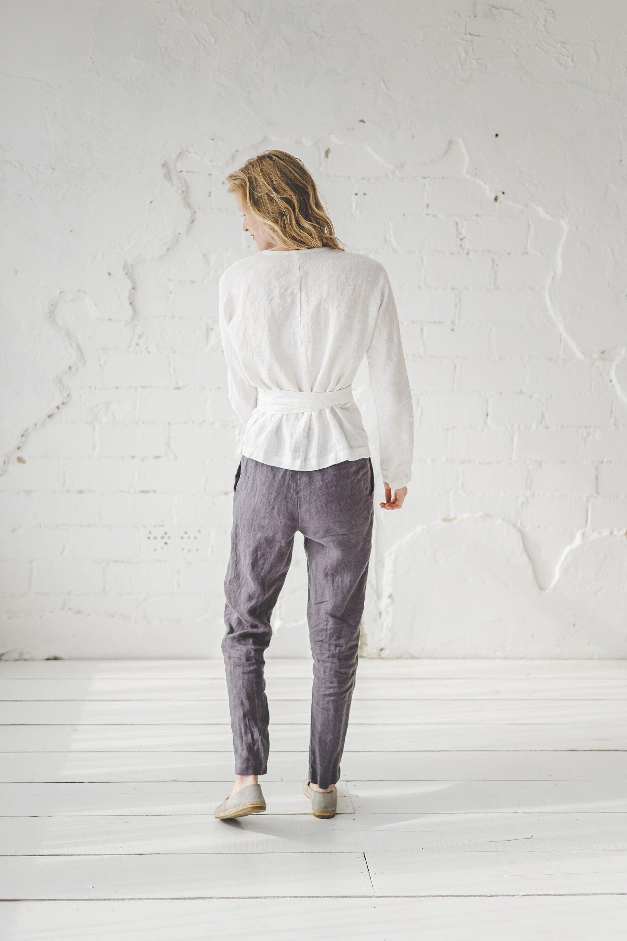 Linen Long Sleeve Blouse Old Linen Mill 