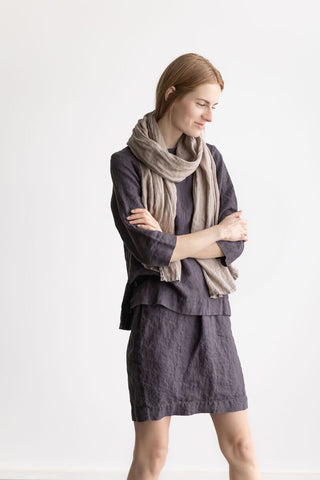Linen mini  skirt with back split Linen mini skirt Epic linen