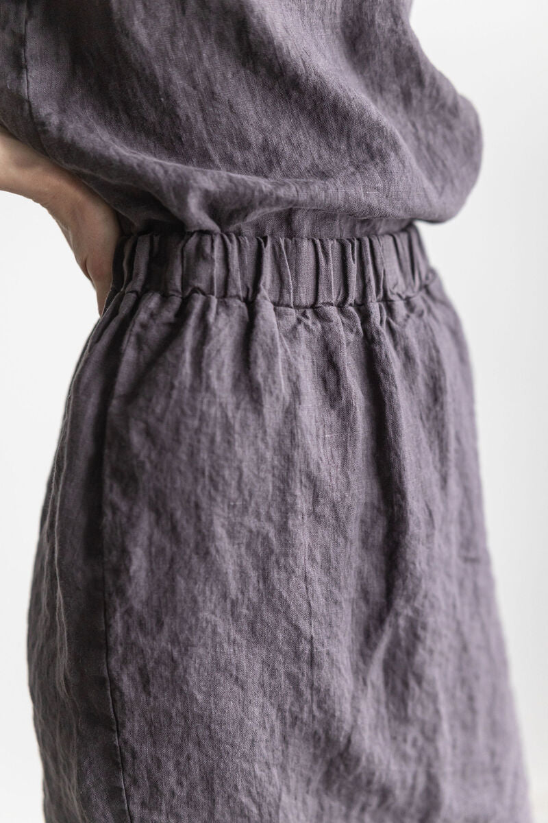Linen mini  skirt with back split Linen mini skirt Epic linen
