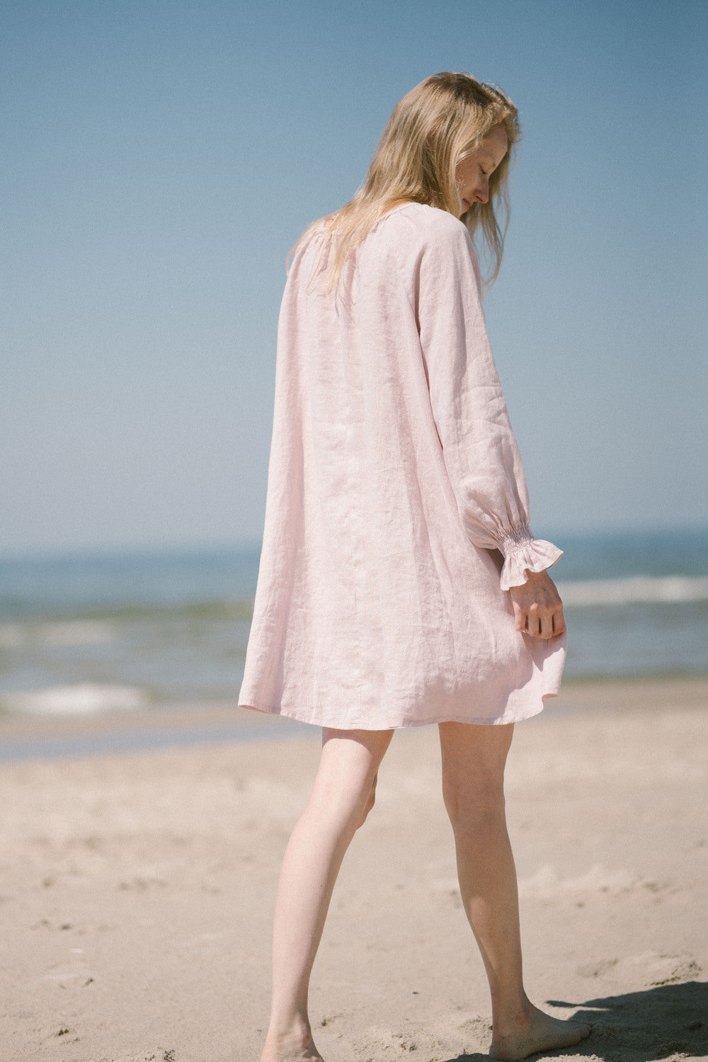 lily linen dress LINEN LILY EMBROIDERY MAXI DRESS