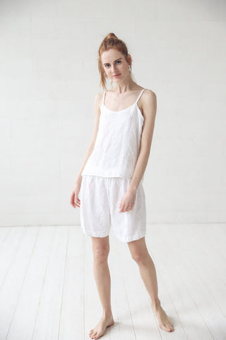 Linen Nightwear Set Gift For Her Old Linen Mill Mellow Rose XS/S 