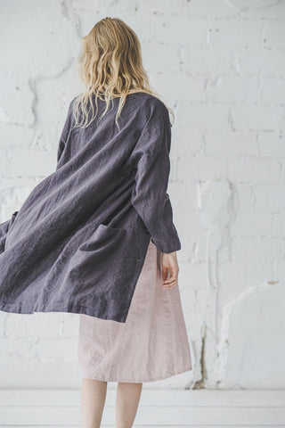 Linen Oversized Jacket with Side Pockets Old Linen Mill 