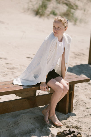 Linen Oversized Jacket with Side Pockets C01 Old Linen Mill
