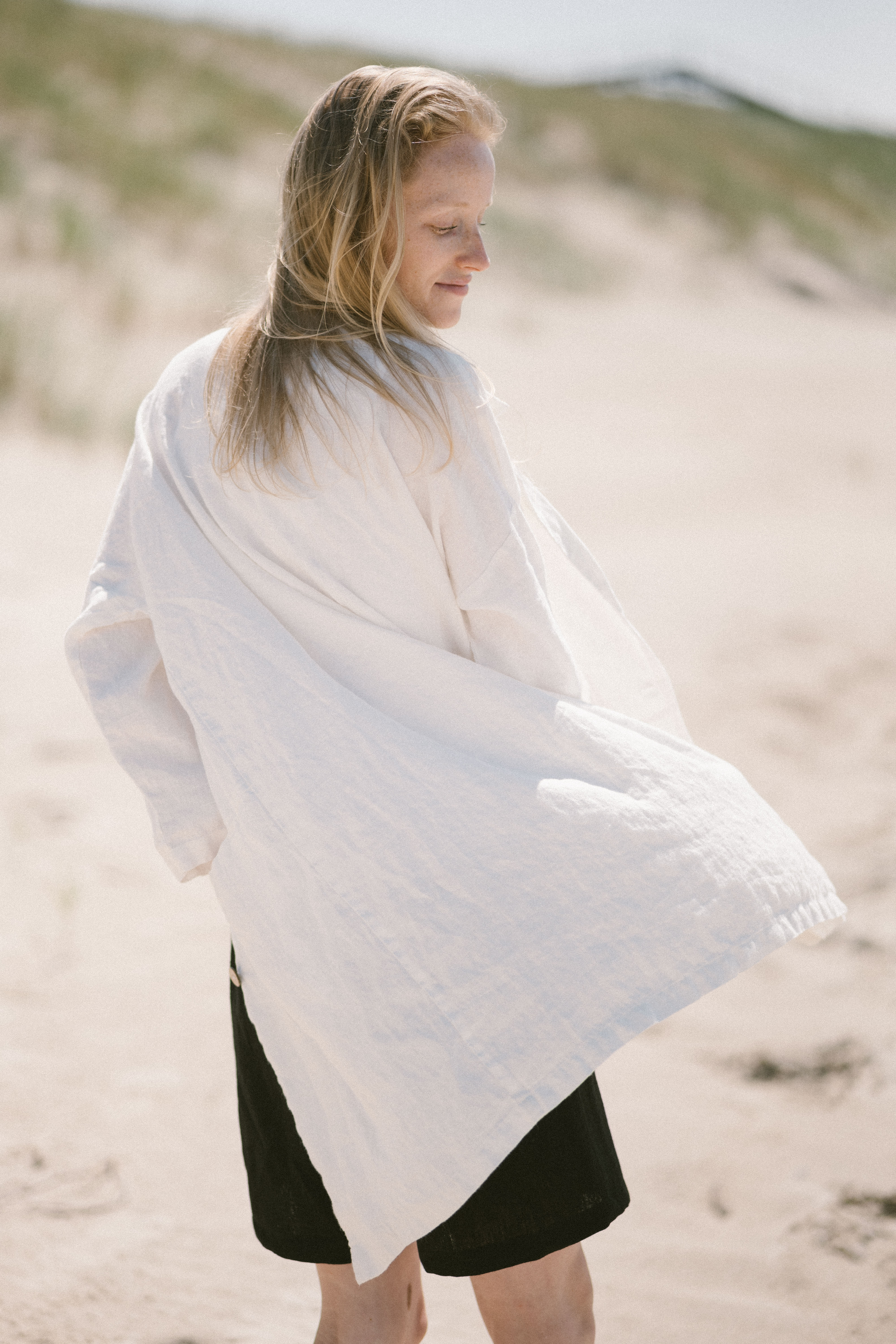 Linen Oversized Jacket with Side Pockets C01 Old Linen Mill