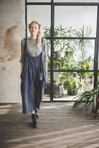 Linen Oversized Unisex Jumpsuit Old Linen Mill 