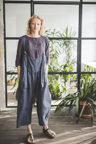Linen Oversized Unisex Jumpsuit Old Linen Mill 
