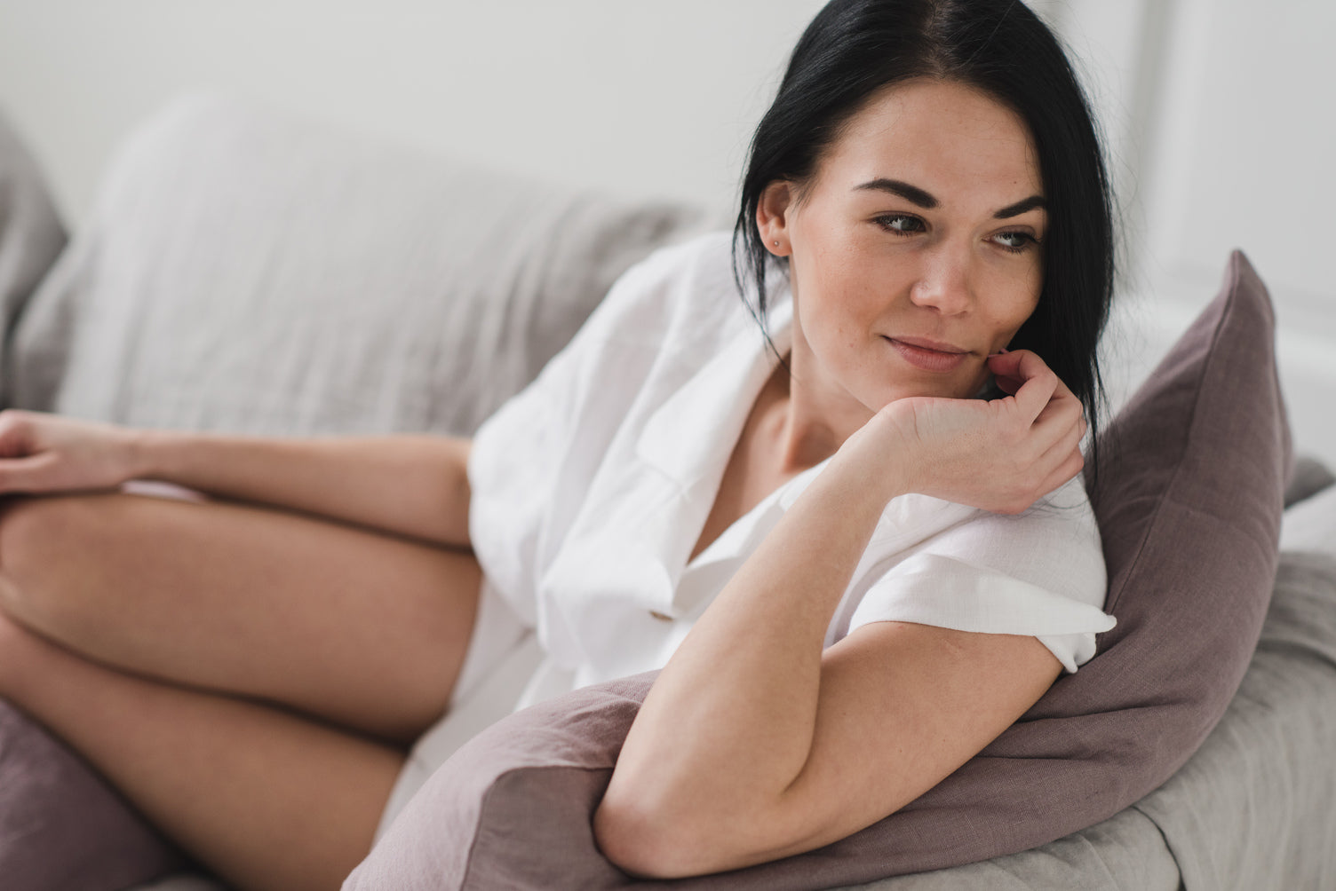 Linen Pajama Set with Shorts NIGHT05 Old Linen Mill