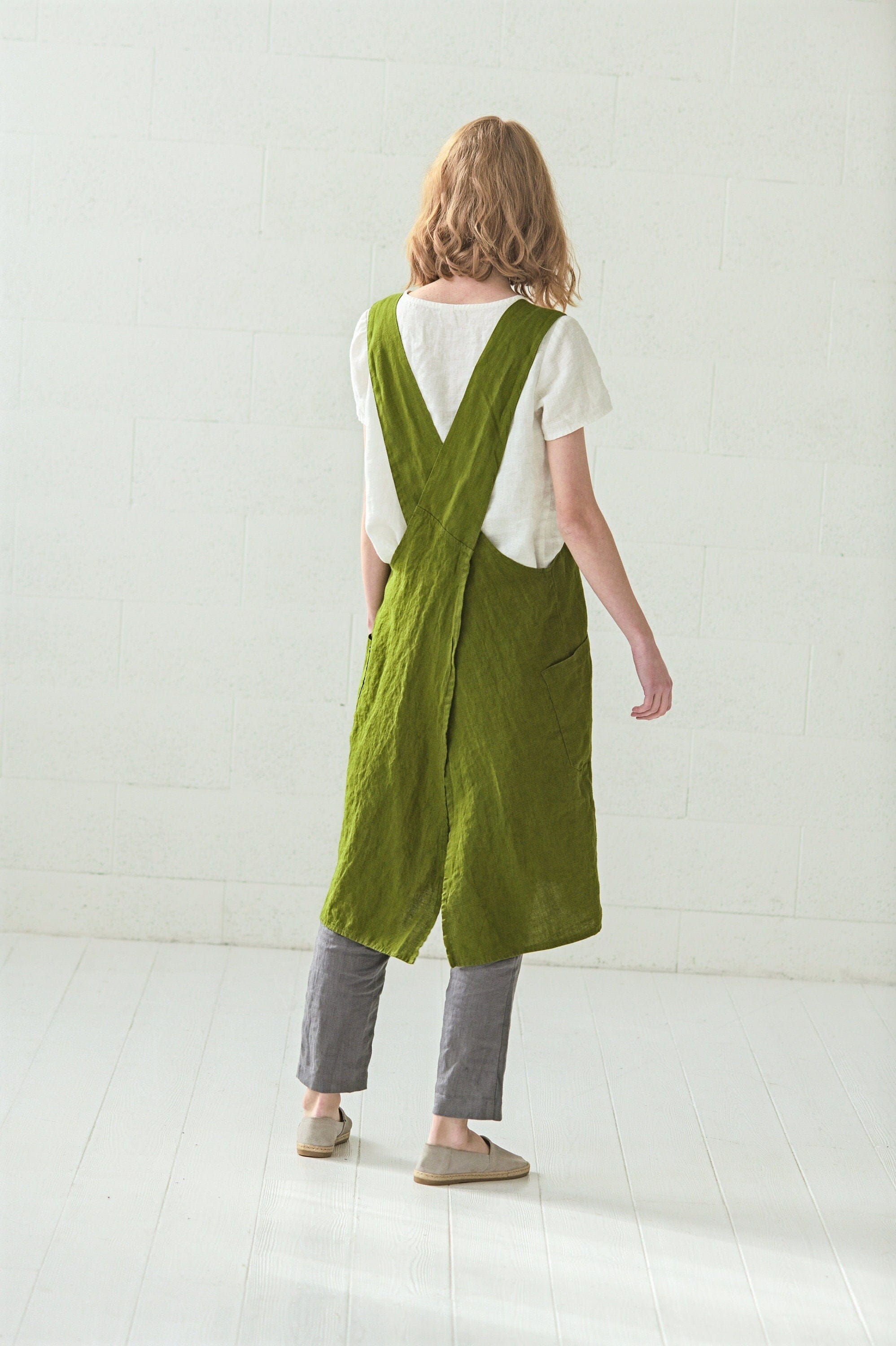 Linen Pinafore Apron Dress Old Linen Mill 