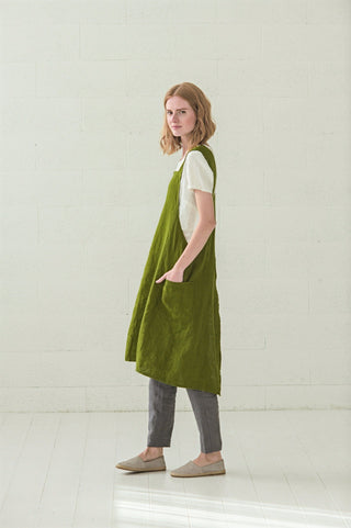 Linen Pinafore Apron Dress Old Linen Mill 