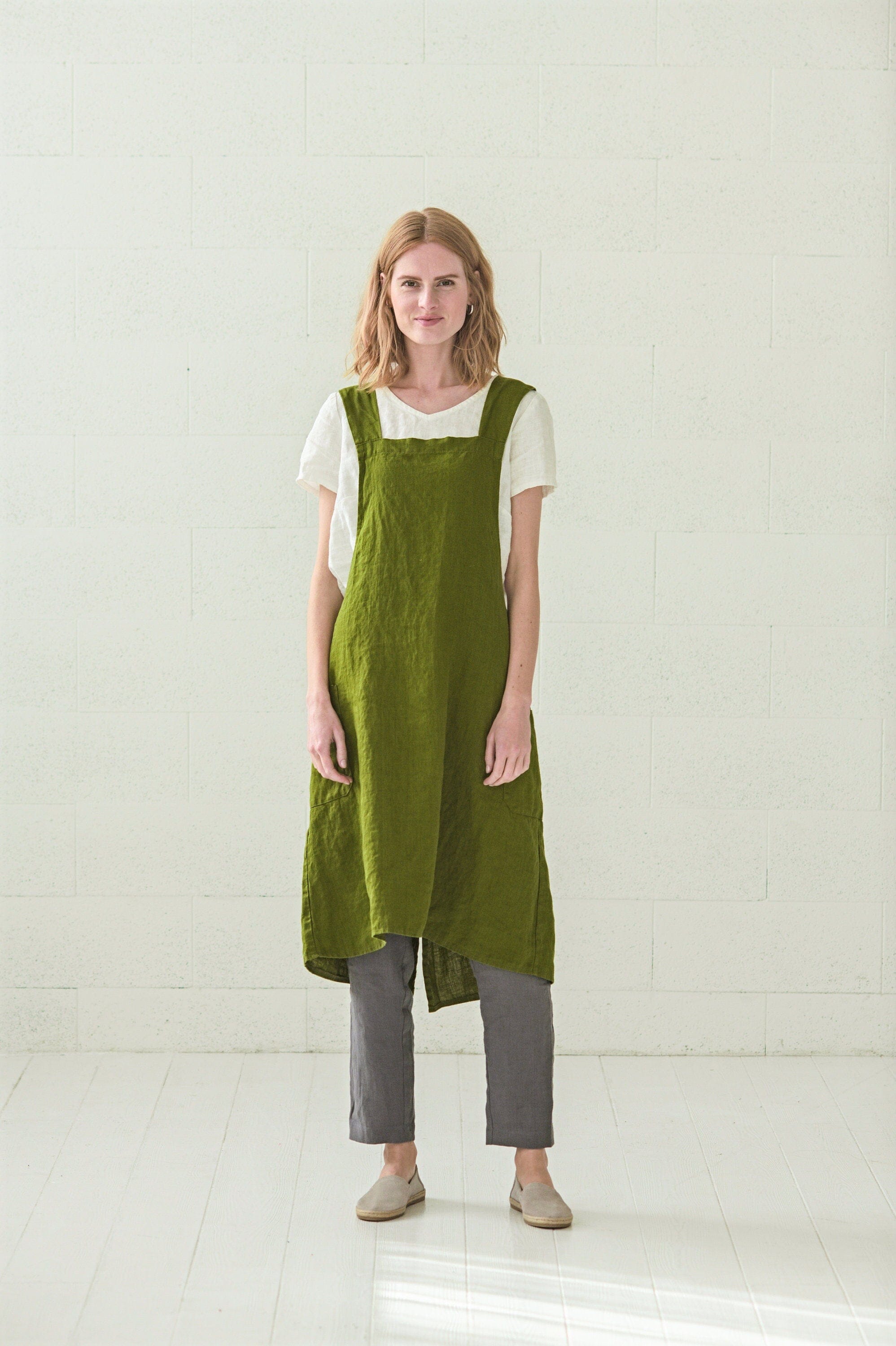 Linen Pinafore Apron Dress Old Linen Mill 