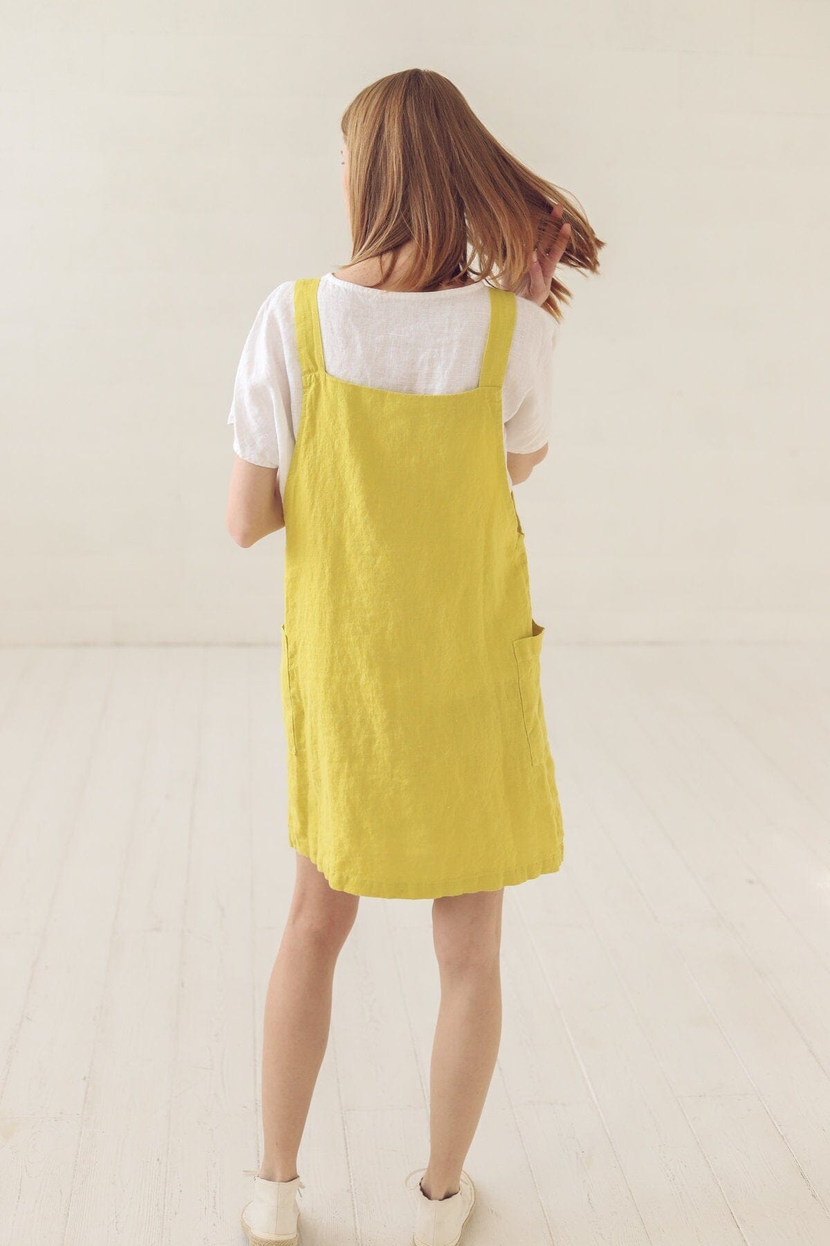 Linen Pinafore Dress for Women Old Linen Mill 